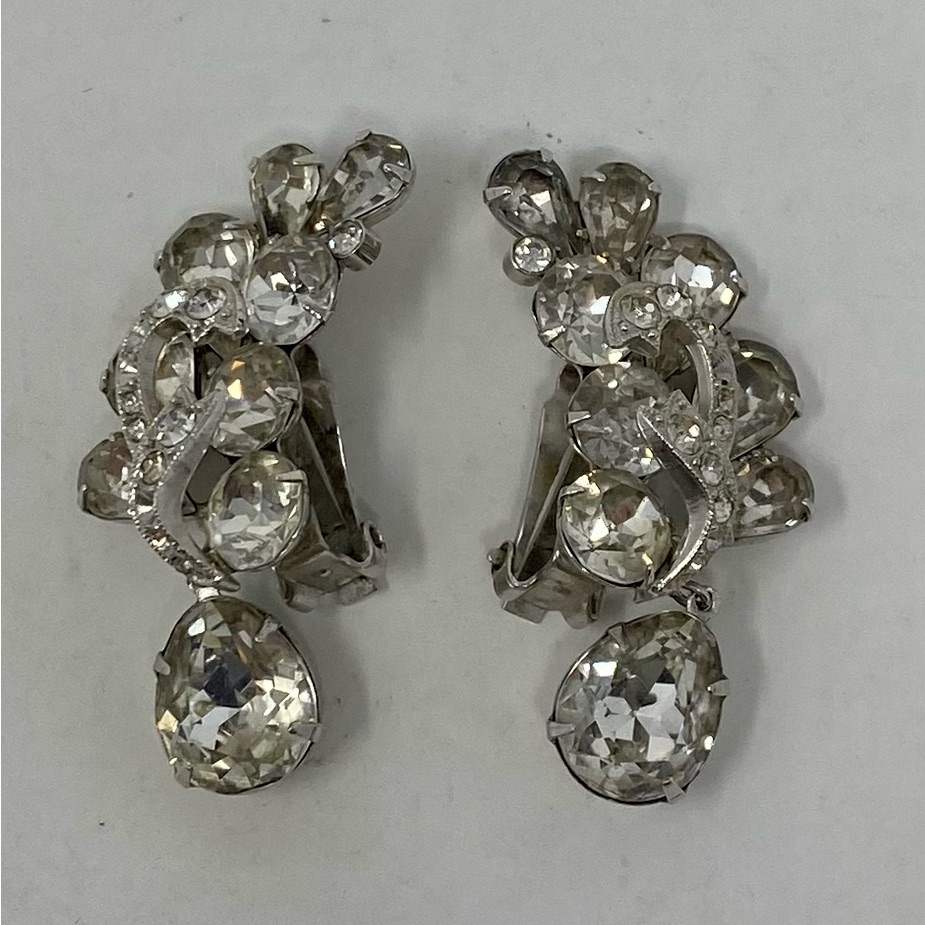 Eisenberg Ice Earrings Vintage Crystal Drop W Clip Back 99$